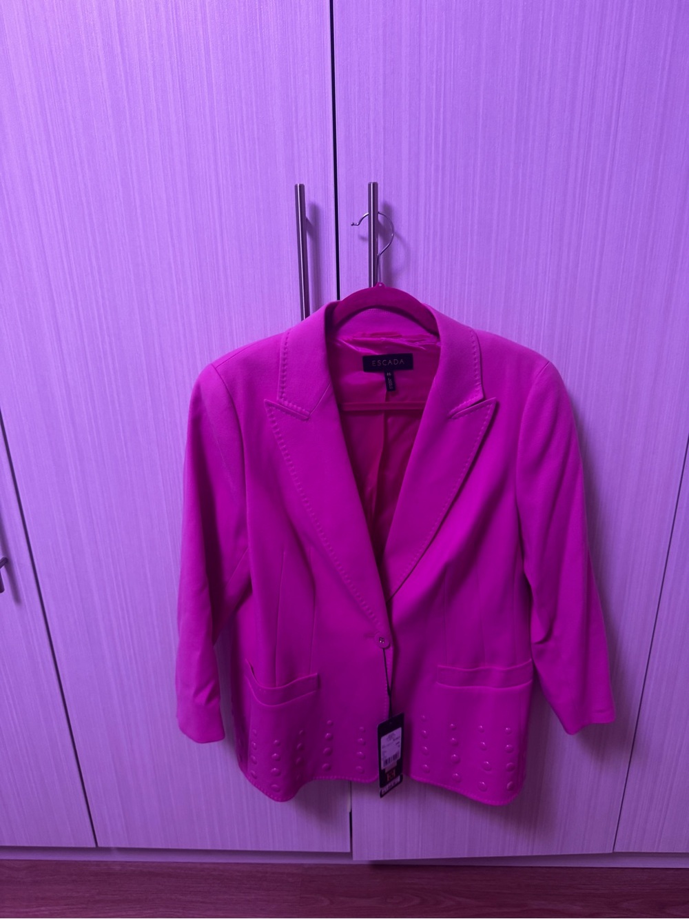 Escada Bright Fuchsia Stud-Trim Blazer